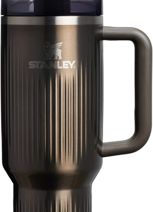 STANLEY Quencher H2.0 Tumbler with Handle and Straw 40 oz | Flowstate 3-Position Lid | Cup Holder Compatible for Travel | Insulated Stainless Steel Cup | BPA-Free | Fluted Gunmetal Shine