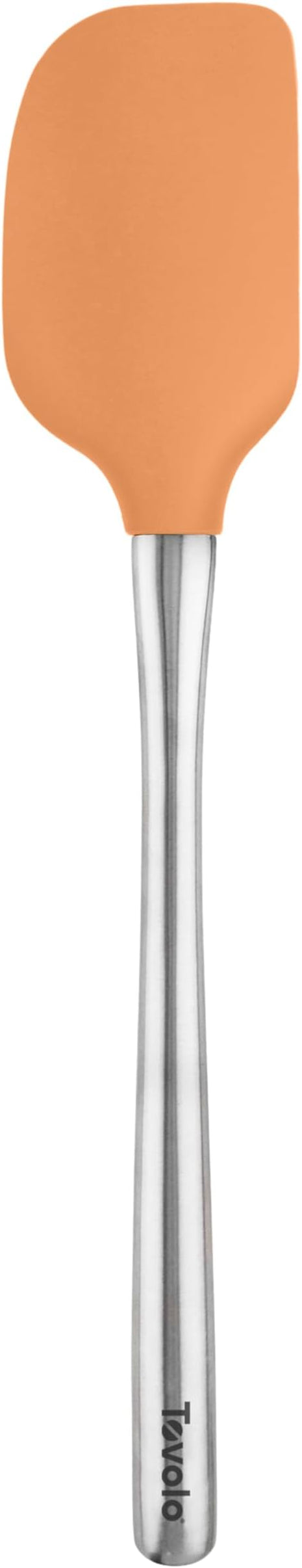 Tovolo Flex-Core Stainless Steel Handled Spatula Heat-Resistant & BPA-Free Silicone Turner Head, Cast Iron & Non-Stick Cookware, Dishwasher-Safe, Apricot