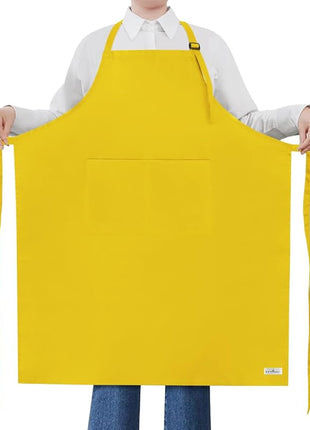 ROTANET Extra Large Apron for Men Adjustable Bib Aprons with 2 Pockets Cooking Kitchen Women Chef Water & Oil Resistant
