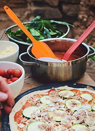 4 Piece Silicone Spatulas Heat Resistant 11inch Large Rubber Spatulas for Baking, Cooking, and Mixing Non-Stick Flexible Seamless Spatula with Stainless Steel Core