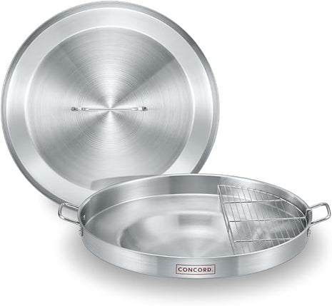 CONCORD Stainless Steel 3 Piece 22" Comal Cookware Set. Comales Discada Set