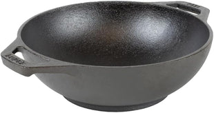 Lodge 9 Inch Cast Iron Mini Wok w/Loop Handles