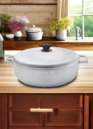 IMUSA GAU-80508 Jumbo Traditional Natural Caldero for Cooking and Serving, 18 Quart, Silver
