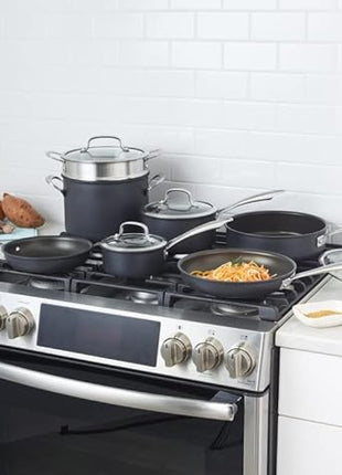 Cuisinart Anodized 11-Piece Cookware Set Dishwasher-Safe-Hard, Black