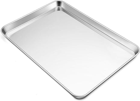 TeamFar Stainless Steel Baking Sheet, 20’’ x 14’’ Large Baking Sheet Pan Bakeware Set Cookie Sheets for Baking, Roasting, Cooking, Non Toxic, Mirror Finish & Dishwasher Safe