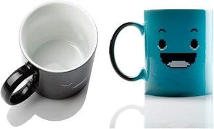 InGwest Color Changing Coffee Mug – 11oz Ceramic Heat Sensitive Cup with Funny Smile – Great for Morning Coffee or Gift