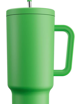 Meoky 40 oz Tumbler with Handle and Straw: Stainless Steel Insulated Tumbler with Lid and Straw - 100% Leak Proof Tumbler for Car Cup Holders - Travelers Commuters Workers, Green