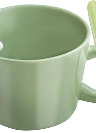 BigNoseDeer Cute Easter Bunny Mugs with 3D Rabbit Inside Kawaii Ceramic Rabbit Coffee Mug with Spoon Cute Gifts Easter Gifts Gag Gifts for Women White Elephant Gifts for Adults 12oz (Green)