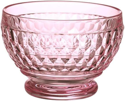Villeroy & Boch Boston Coloured Dessert Bowl, 430 ml, Crystal Glass, Transparent/Pink, 11.4 x 11.4 x 8.1 cm