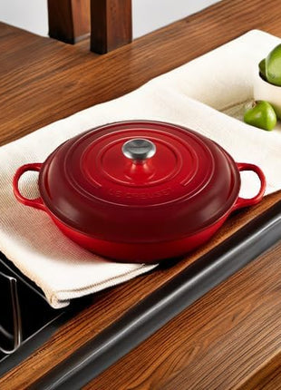 Le Creuset Enameled Cast Iron Signature Braiser, 5 qt, Cerise