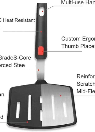 Silicone Fish Spatula Turner,Flexible Kitchen Wide Pancake Fish Slotted Spatulas for Nonstick Cookware Pans Omelette Egg