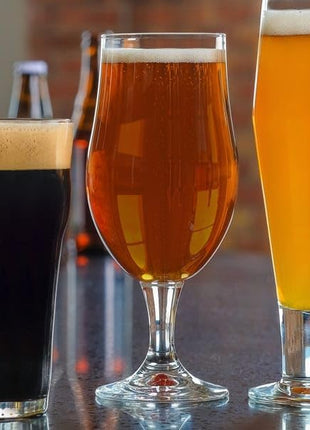 Libbey Crafts Brew Belgian Tulip Beer Glass Set, Elegant Belgian Beer Glasses Set of 6 for Belgian Ale, Dishwasher Safe Gift Set for Beer Lovers