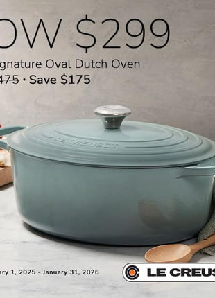 Le Creuset Enameled Cast Iron Signature Oval Dutch Oven, 8 qt., White