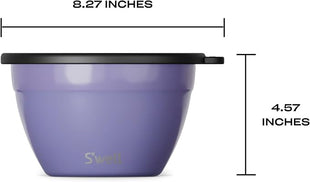 S'well Stainless Steel Salad Bowl Kit 64oz, Hillside Lavender, Comes with 2oz Mini Canister and Removable Tray for Organization, Leakproof, Easy to Clean, Dishwasher Safe