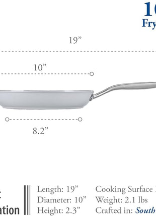 TECHEF - CeraTerra Ceramic Nonstick Frying Pan Skillet, (PTFE, PFAS, and PFOA Free), Dishwasher Oven Safe, Stainless Steel Handle, Induction-Ready, Made in Korea (10-in)