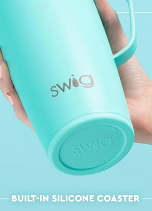 Swig Life 22oz Travel Mug, Insulated Tumbler with Handle and Lid, Cup Holder Friendly, Dishwasher Safe, Stainless Steel, Travel Coffee Cup, Insulated Mug with Lid (Moon Shine)