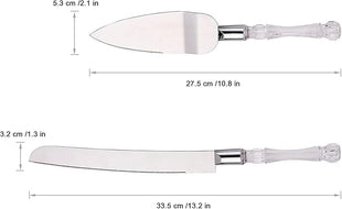AW BRIDAL Personalized Cake Knife and Server Wedding - Cake Knife 13.2 Inch, Cake Server 10.8 inch - Wedding Engagement Gifts for Couples//DK2201CPP97//