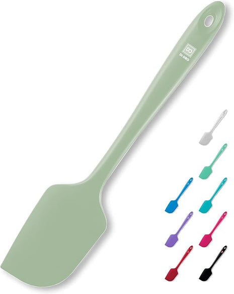 DI ORO Silicone Spatula - 600°F Heat-Resistant Rubber Kitchen Spatula for Baking, Scraping, & Mixing - BPA Free Nonstick Cookware Safe Flexible Utensil for Cooking - Seamless & Dishwasher Safe (Sage)