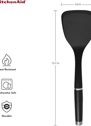KitchenAid - KO001OHOBA KitchenAid Gourmet Large Solid Turner, one size, Matte Black