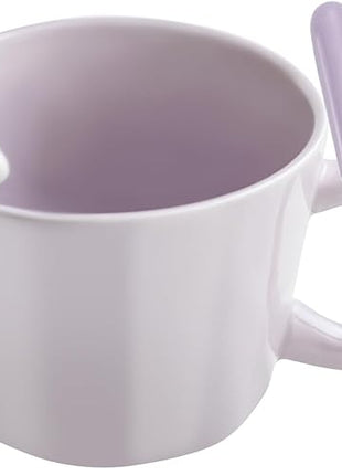 BigNoseDeer Cute Easter Bunny Mugs with 3D Rabbit Inside Ceramic Bunny Coffee Mug with Spoon Cute Gifts Easter Gifts for Women Kids 12oz (Purple)