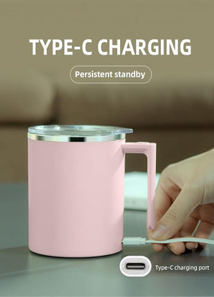Self Stirring Mug,Self Stirring Coffee Mug,Suitable for Coffee, Milk, Cocoa and Other Beverages (Pink, 12 Ounces)