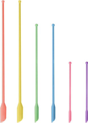 Boao 6 Pieces Mini Spatula, Multicolor Makeup Small Tiny Spatula for Cosmetics and Kitchen Jar Food Bottle, 3 Sizes(Pastel Colors)