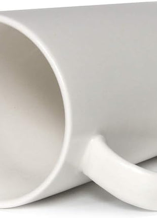 Smilatte 20 oz Large Coffee Mugs, M007 Plain Tall Ceramic Cup with Handle for Dad Men, Set of 2, White