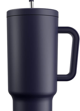 Meoky 40 oz Tumbler with Handle and Straw: Stainless Steel Insulated Tumbler with Lid and Straw - 100% Leak Proof Tumbler for Car Cup Holders - Travelers Commuters Workers, Blueberry