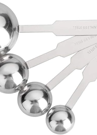 4Pcs Measuring Spoons Set, Premium Stainless Steel Metal Spoon Set, Tablespoon and Teaspoon, for Accurate Measure Liquid or Dry Ingredients, for Cooking Baking, Dishwasher Safety
