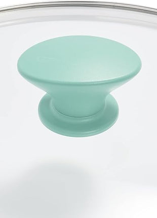 GreenPan Rio Healthy Ceramic Nonstick 5QT Saute Pan Jumbo Cooker with Helper Handle and Lid, PFAS-Free, Dishwasher Safe, Turquoise