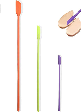Beauty Spatula 4 PCS Makeup Spatula Mini Silicone for Cosmetics & Kitchen - 3 Sizes