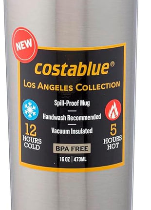 Travel Coffee Mug - 16 Oz. Stainless Steel Insulated Coffee Mug, Leak Proof Tumbler w/Dishwasher Safe Lid, Double Wall Travel Coffee Cup, Reusable Insulated Tumbler for Hot & Cold Beverages…