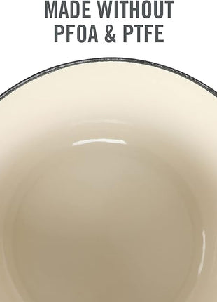 MARTHA STEWART Gatwick 7-Quart Enamel Cast Iron Dutch Oven Pot with Lid – Matte White – Durable Heavy-Duty Dutch Oven for Slow Cooking, Braising & Baking