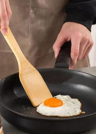 HipGirl Wooden/Bamboo Kitchen Utensils Set & Kitchen Gadgets, Kitchen Essentials Cooking Utensils, Spatulas, Spoons and Crepe Spreader (1ct 12" Flat Spatula Kitchen Tools)