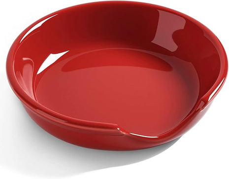 LE TAUCI Ceramic Spoon Rest, 4.8 Inch Spoon Rest for Stove Top, Spoon Holder for Kitchen Counter, Coffee Spoon rest, Utensil Rest for Cooking, Red