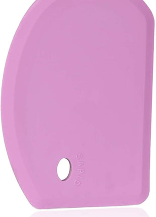 Sapid Silicone Bowl Scraper Flexible Curved Edge (5.98"×4.3"), Food Grade Bench Dough Scraper for Baking Sourdough Bread, Cake, Fondant Icing, Heat- Resistance Kitchen Dish Pan Scrapers (1, Purple)
