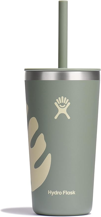 Hydro Flask All Around Tumbler Straw Lid, Insulated Travel Mug, Stainless Steel Coffee Cup 20 Oz Botanical Bliss Agave