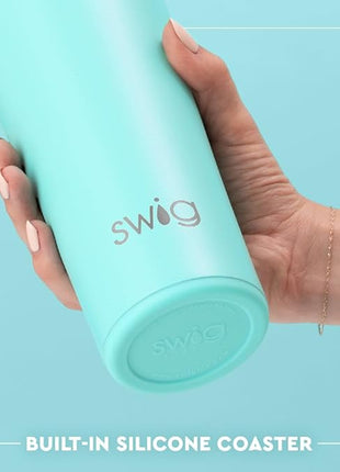 Swig Life 22oz Insulated Tumbler, Travel Coffee Tumbler with Lid, Cup Holder Friendly Travel Coffee Mug, Stainless Steel (Sun Dance)