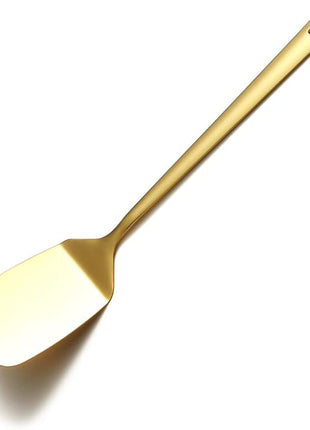Berglander Gold Spatulas, Solid Turner Titanium Gold Plating, Barbecue Metal Spatulas Turner For Cooking, Kitchen, Dishwasher Safe, Easy to Clean
