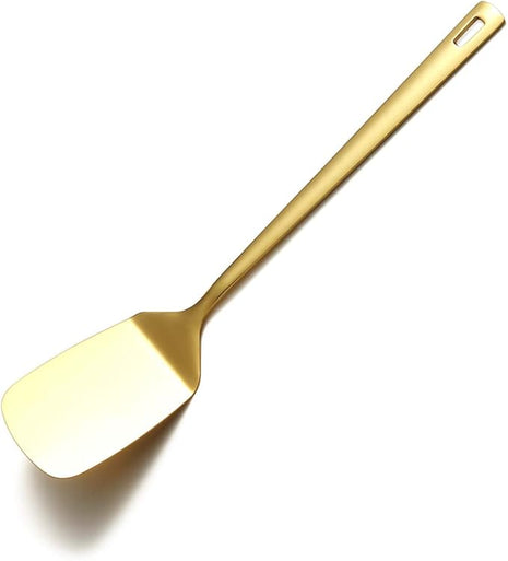 Berglander Gold Spatulas, Solid Turner Titanium Gold Plating, Barbecue Metal Spatulas Turner For Cooking, Kitchen, Dishwasher Safe, Easy to Clean