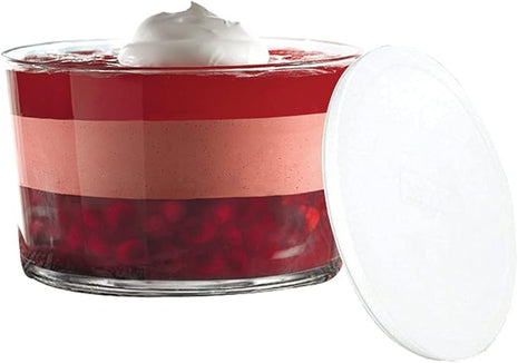 Anchor Hocking Glass Trifle Bowl with Lid, 104 oz Glass Salad Bowl with Plastic Lid