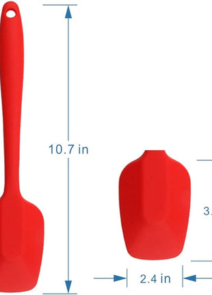 Silicone Spatulas, 10.6 inch Rubber Spoon Spatula Heat Resistant One Piece Design Seamless Non-Stick Spoonulas Flexible Scrapers Baking Mixing Tool (4 Pcs)