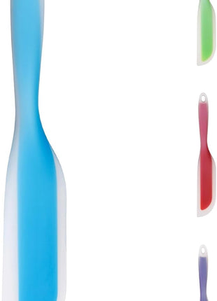 Nonstick Silicone Knife Shaped Flexible Kitchen Spatula Scraper Turner,Kitchen Cooking Utensils With Nylon Core (Blue)