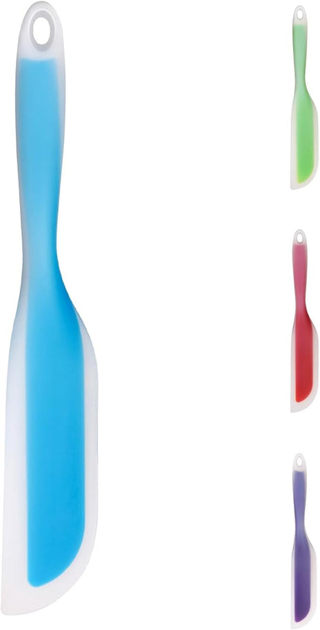 Nonstick Silicone Knife Shaped Flexible Kitchen Spatula Scraper Turner,Kitchen Cooking Utensils With Nylon Core (Blue)