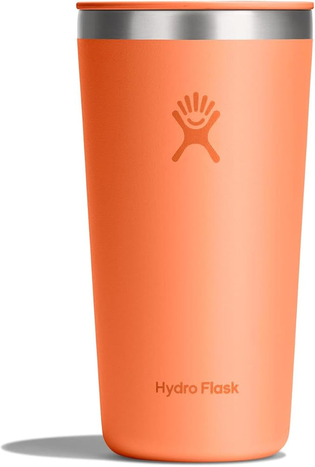 Hydro Flask All Around Tumbler Press-in Lid, Insulated Travel Mug, Stainless Steel Coffee Cup 20 Oz Nectar Orange