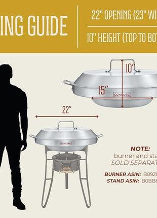 CONCORD Stainless Steel 3 Piece 22" Comal Cookware Set. Comales Discada Set