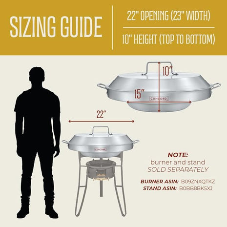 CONCORD Stainless Steel 3 Piece 22" Comal Cookware Set. Comales Discada Set