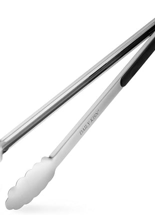 Grill Tongs, 17 Inch Extra Long BBQ Tongs, Premium Stainless Steel Metal Tongs for Cooking, Grilling, Barbecue/BBQ, Buffet (17", 1PC)