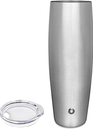 SNOWFOX Premium Vacuum Insulated Stainless Steel Beer Glass With Lid, Home Bar Accessories, Elegant Bartending, Lightweight Pint Glasses, Sleek Drinkware, Frosty Beverages Stay Cold, 23.9oz