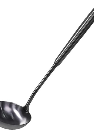 Newness Soup Ladle, [Rustproof, Heat Resistance, Integral Forming] Durable 304 Stainless Steel Soup Spoon with Vacuum Ergonomic Round Handle, Cooking Spoon for Kitchen, 13.7 Inches, Black